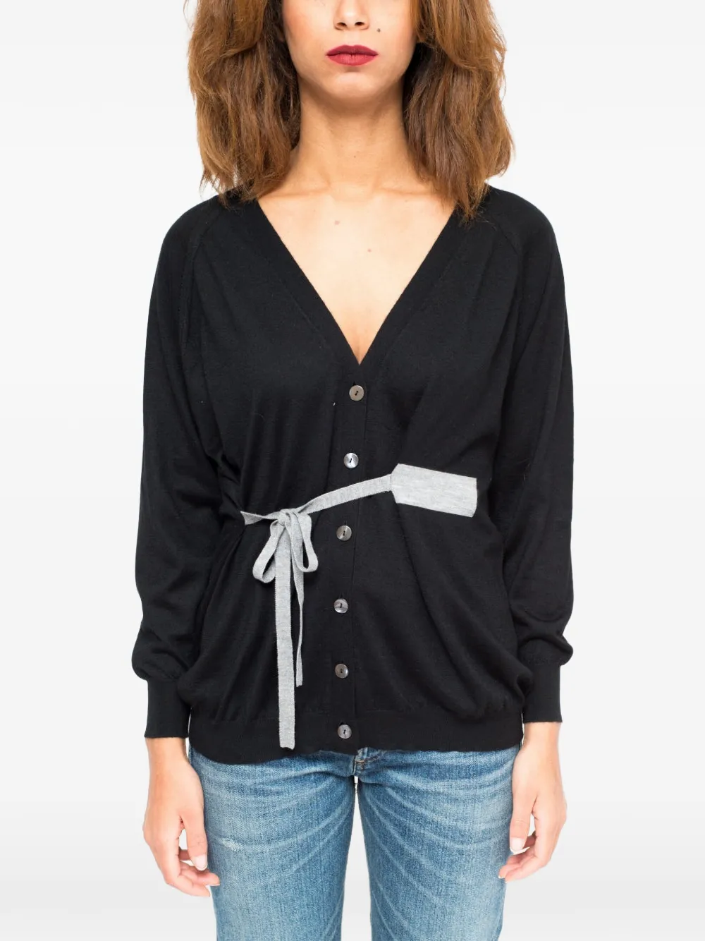 La-Rose Cardigan con scollo a V - Nero