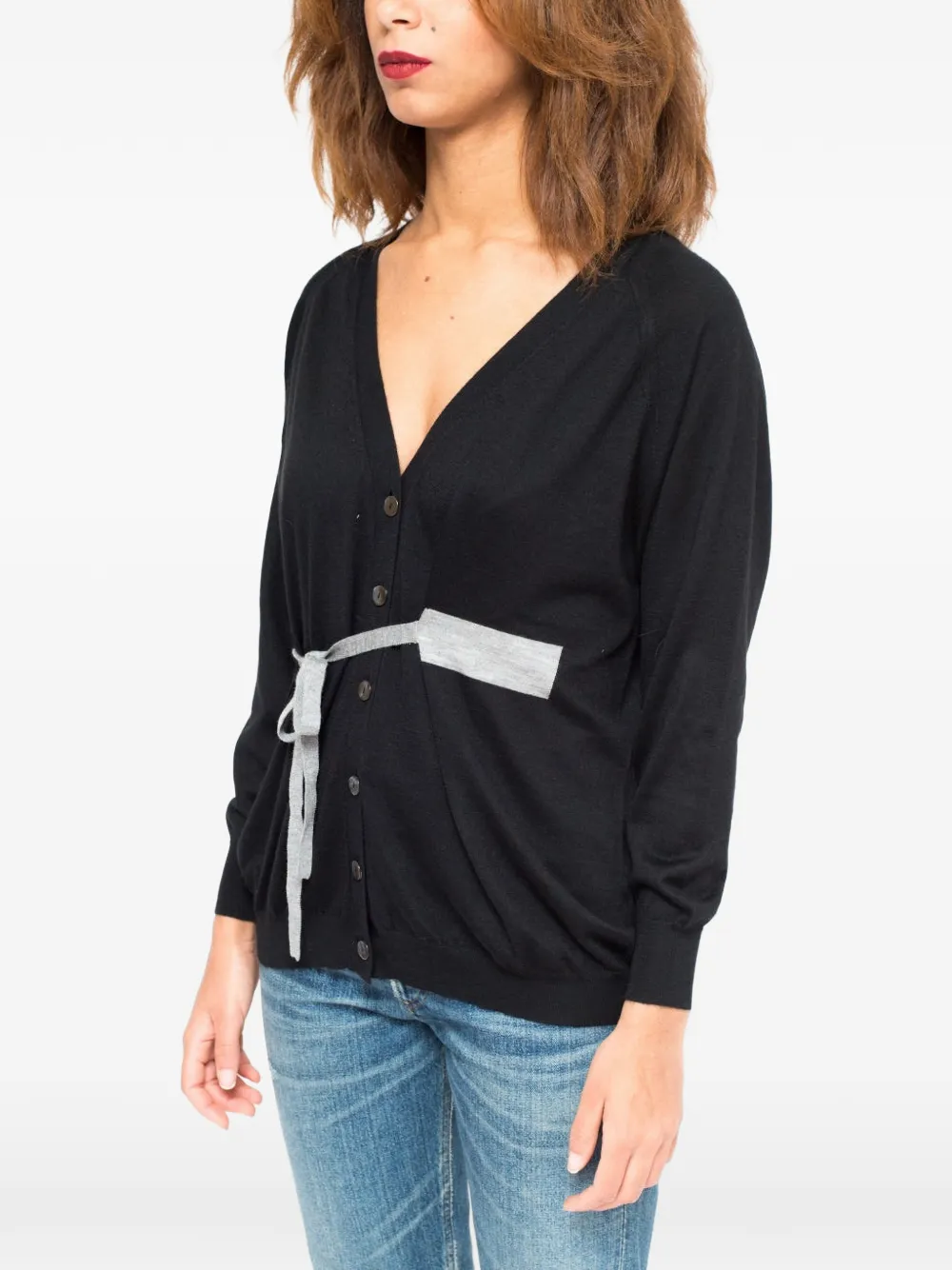 La-Rose Vest met V-hals Zwart