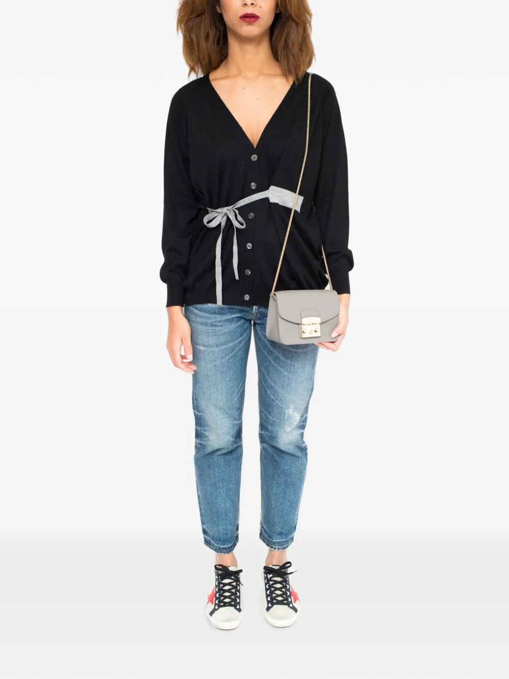 La-Rose Vest met V-hals Zwart