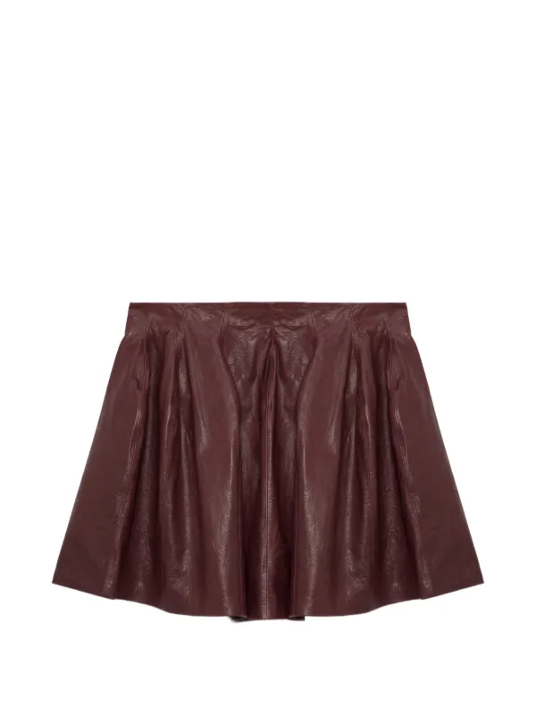 Simkhai Bryar Leather Mini Skirt in Red