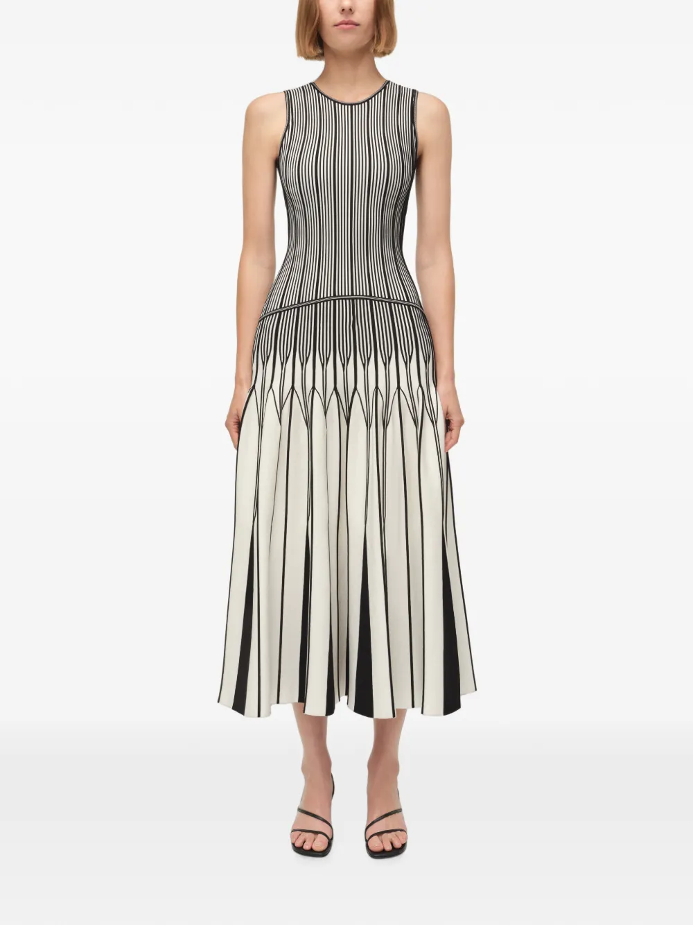 SIMKHAI Oaklen Illusion gebreide midi-jurk Wit