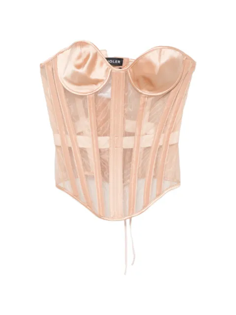Mugler sheer lace-up corset