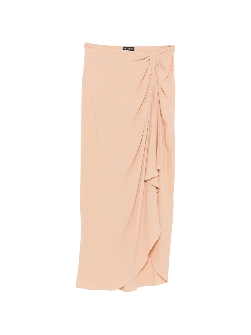 Mugler draped button-detail skirt - Nude