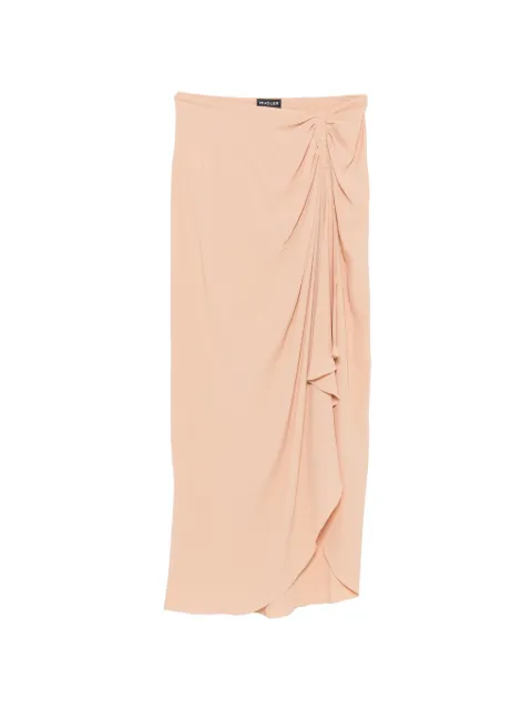 Mugler draped button-detail skirt