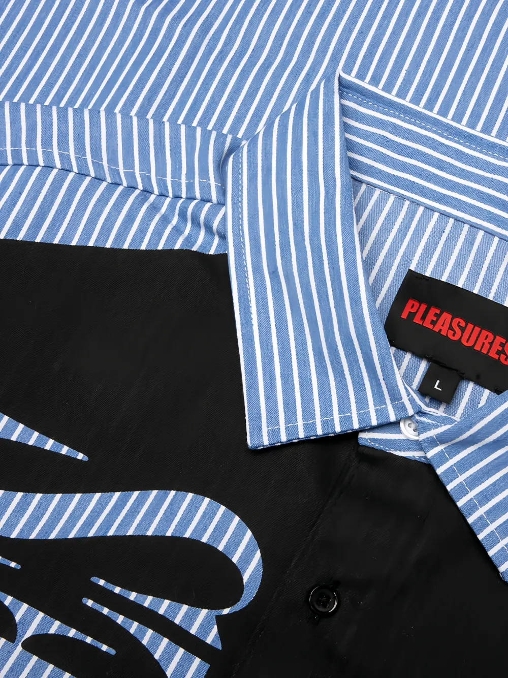 Pleasures Gestreept overhemd Blauw