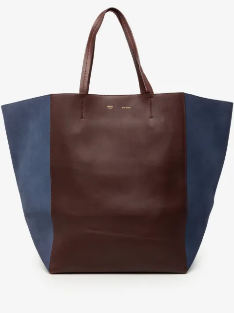 Celine Pre-Owned 2012 ラージ バイカラースエード＆カーフスキン ファントム カバ ハンドバッグ