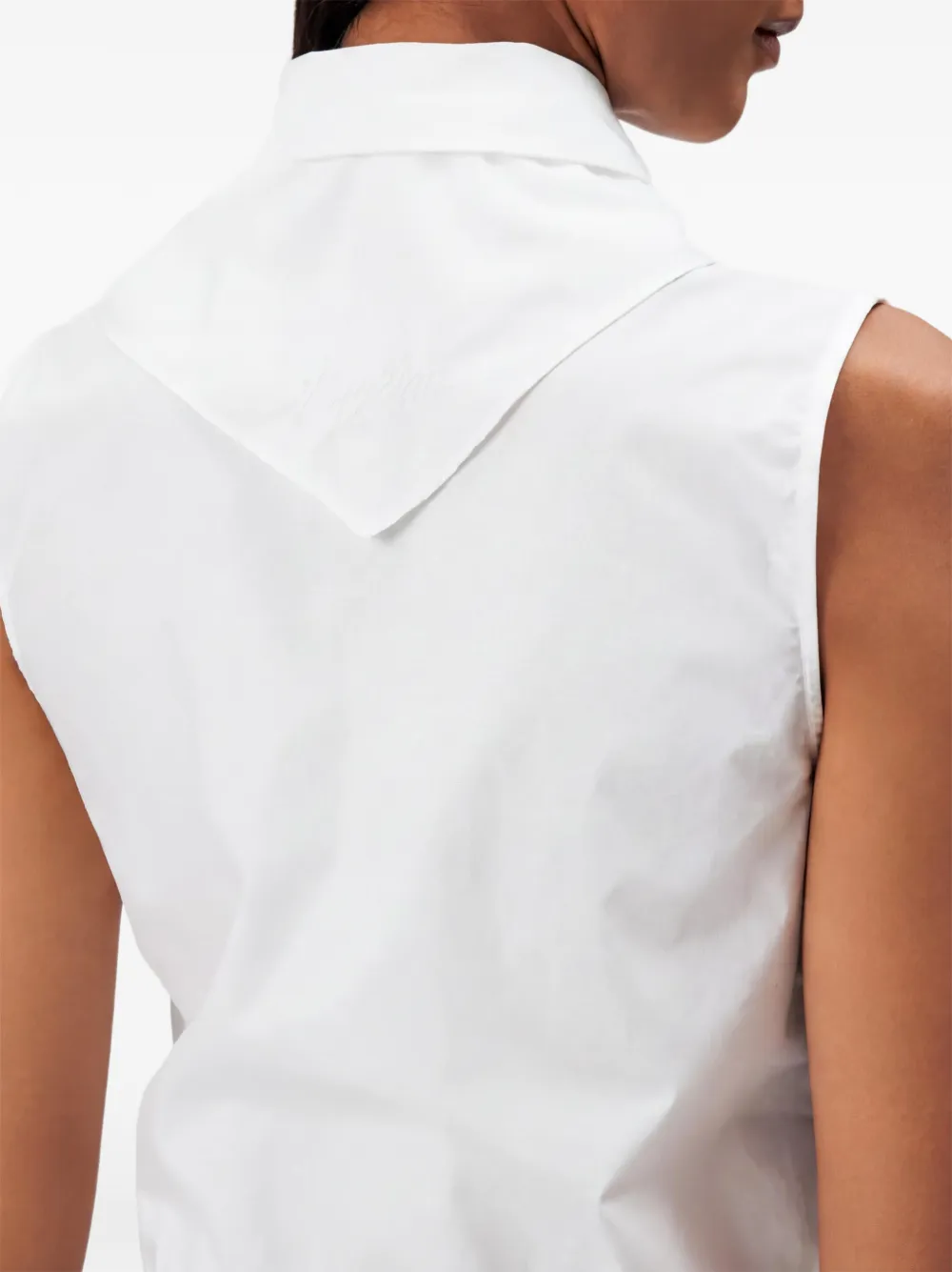 Drykorn Tiriel mouwloze blouse met gestrikte hals Wit