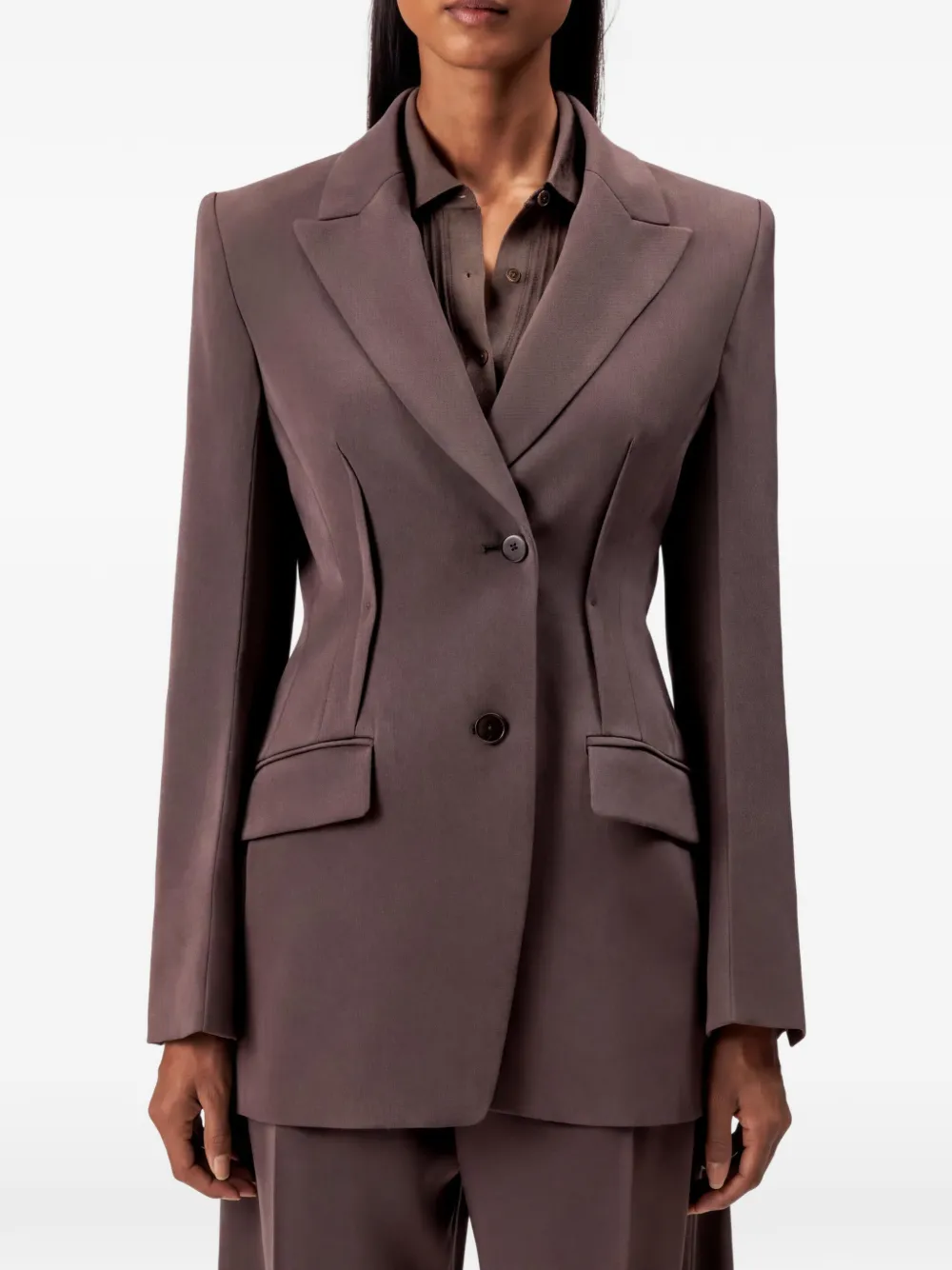 Drykorn Brockley blazer met enkele rij knopen Bruin