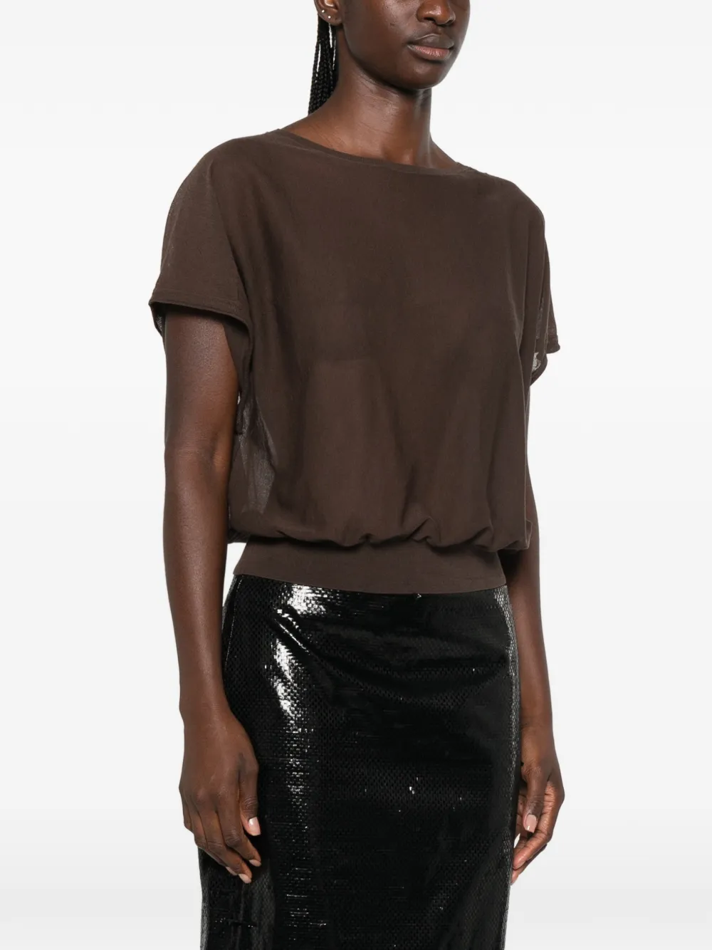 Drykorn Gerlotta T-shirt met boothals Bruin