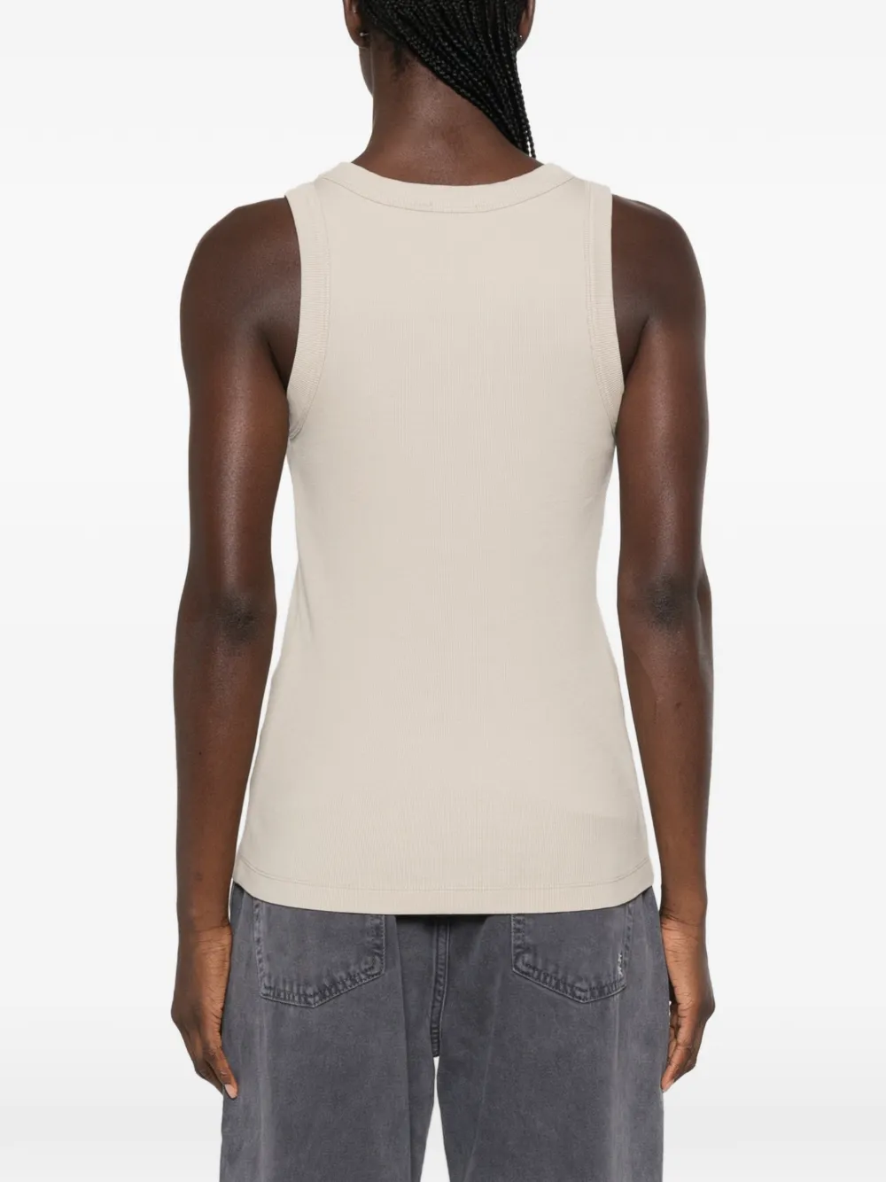 Drykorn Ribgebreide tanktop Beige