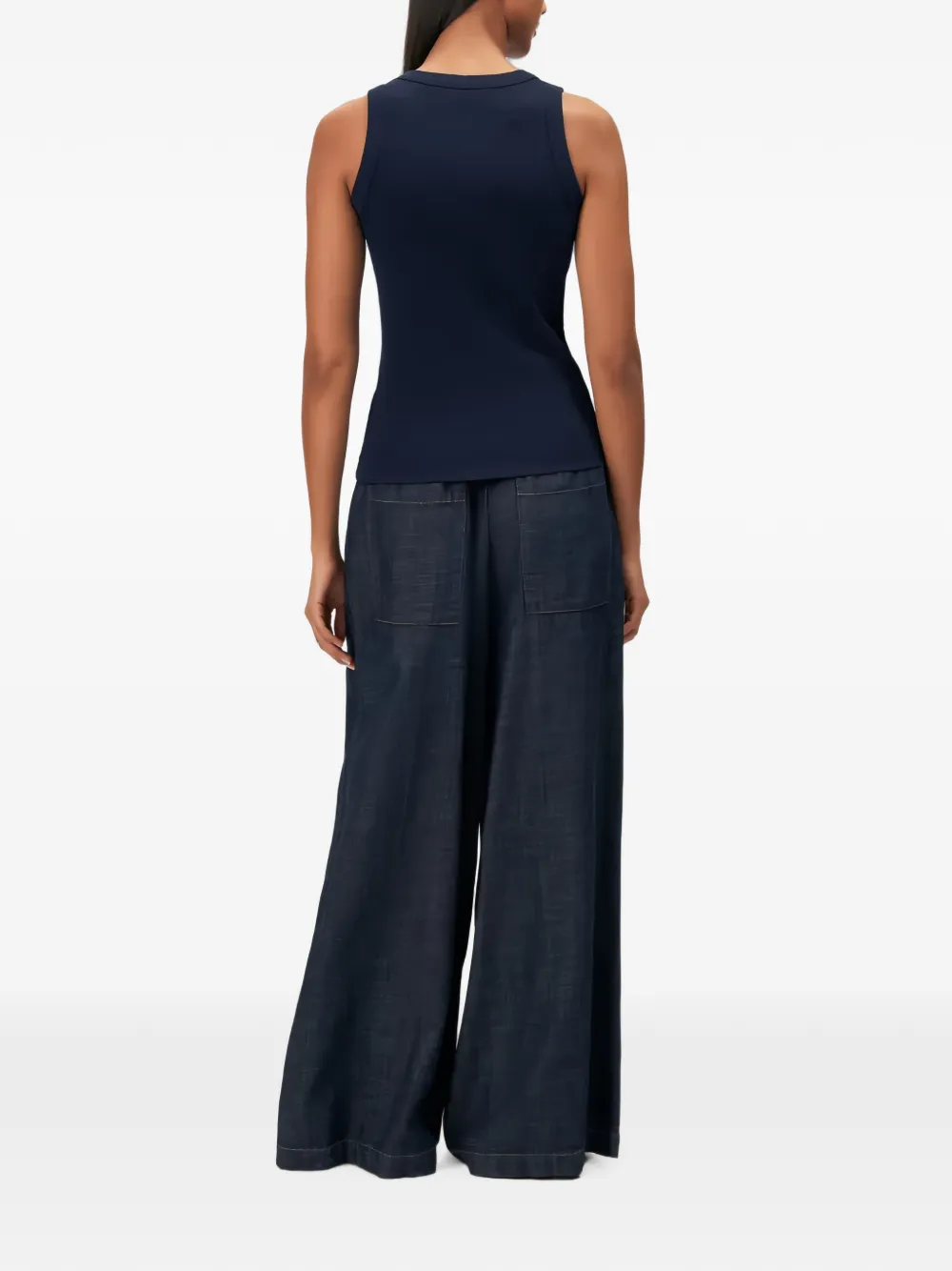 Drykorn Olina ribgebreide tanktop Blauw