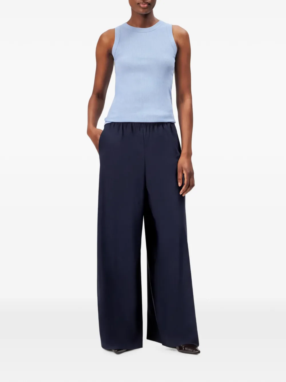 Drykorn Olina ribgebreide tanktop Blauw