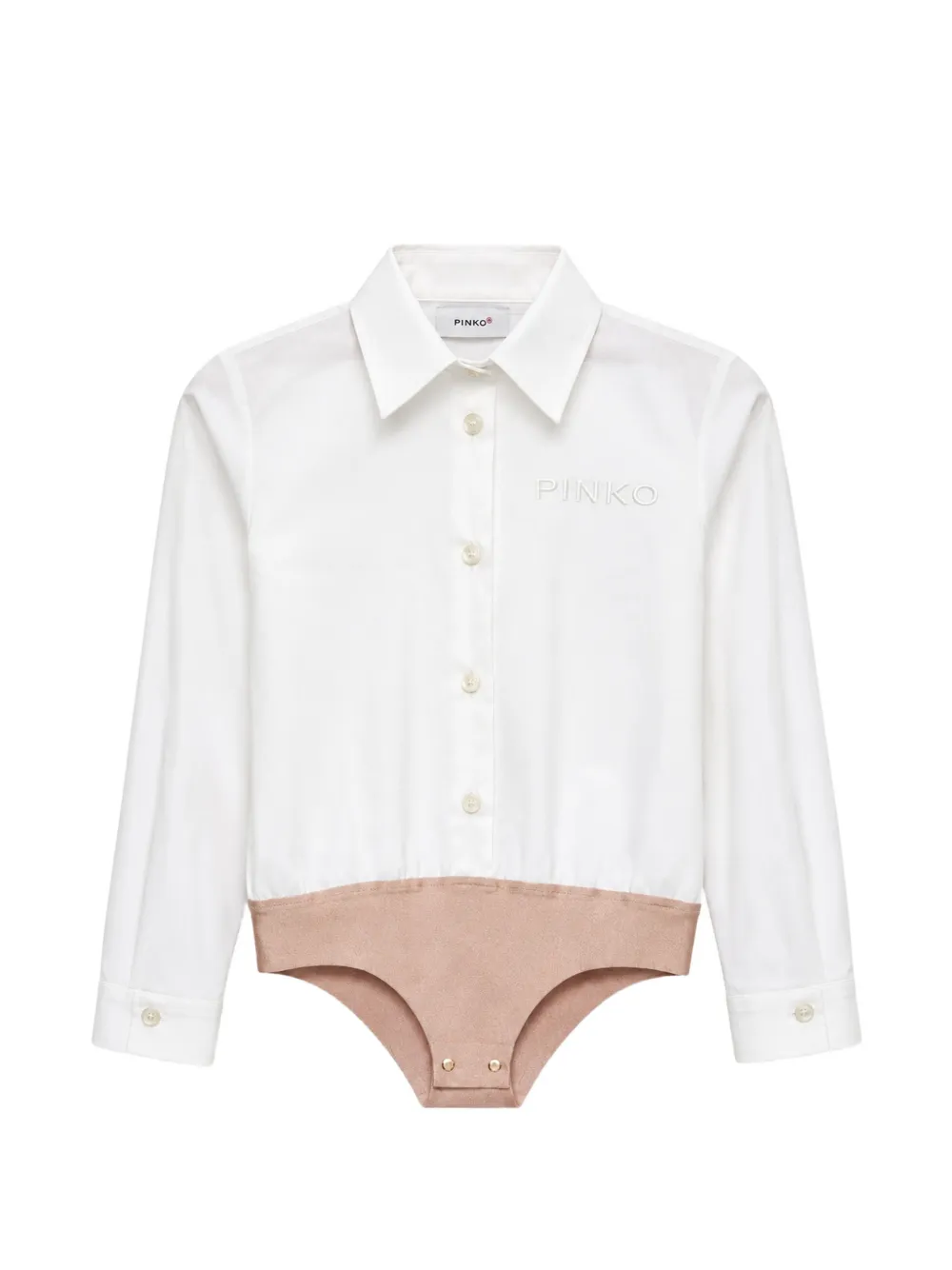 Pinko Kids logo-embroidered bodysuit shirt - Weiß