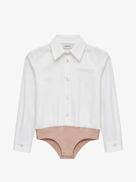 Pinko Kids logo-embroidered bodysuit shirt