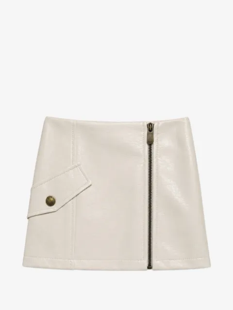 Pinko Kids zip-up textured-finish skirt