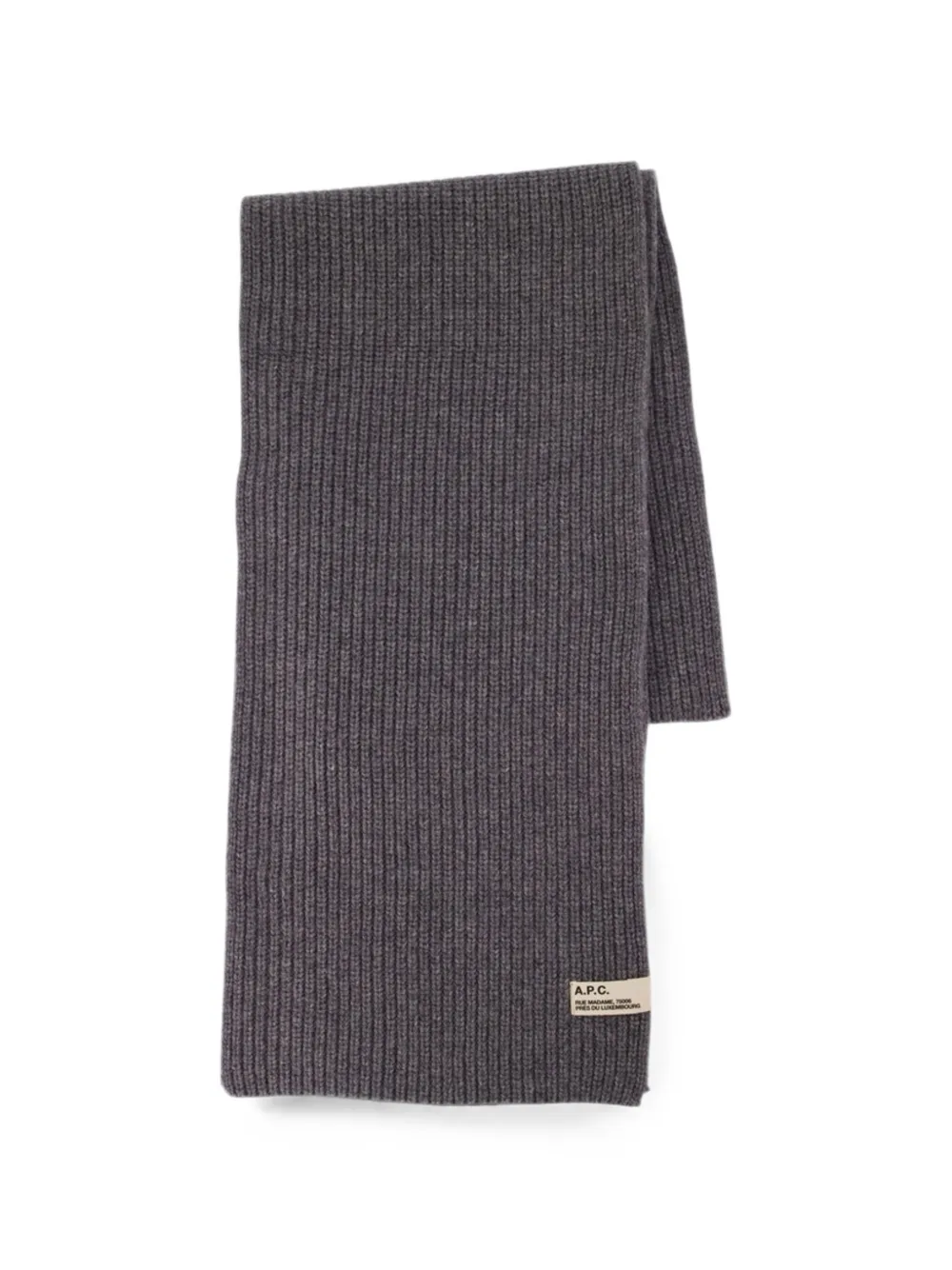 A.P.C. Sasha ribbed-knit scarf - Grau