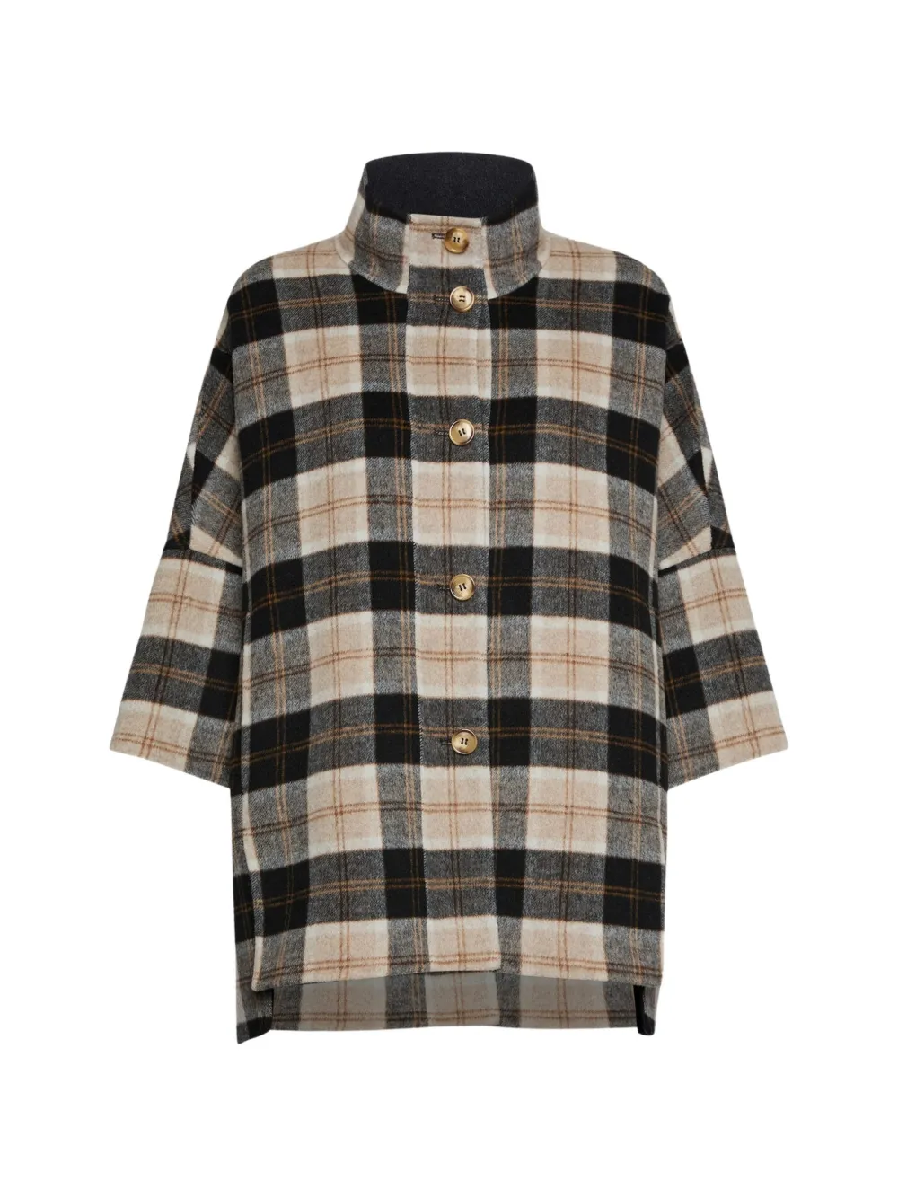 Elena Miro' Double Check Cape In Multi