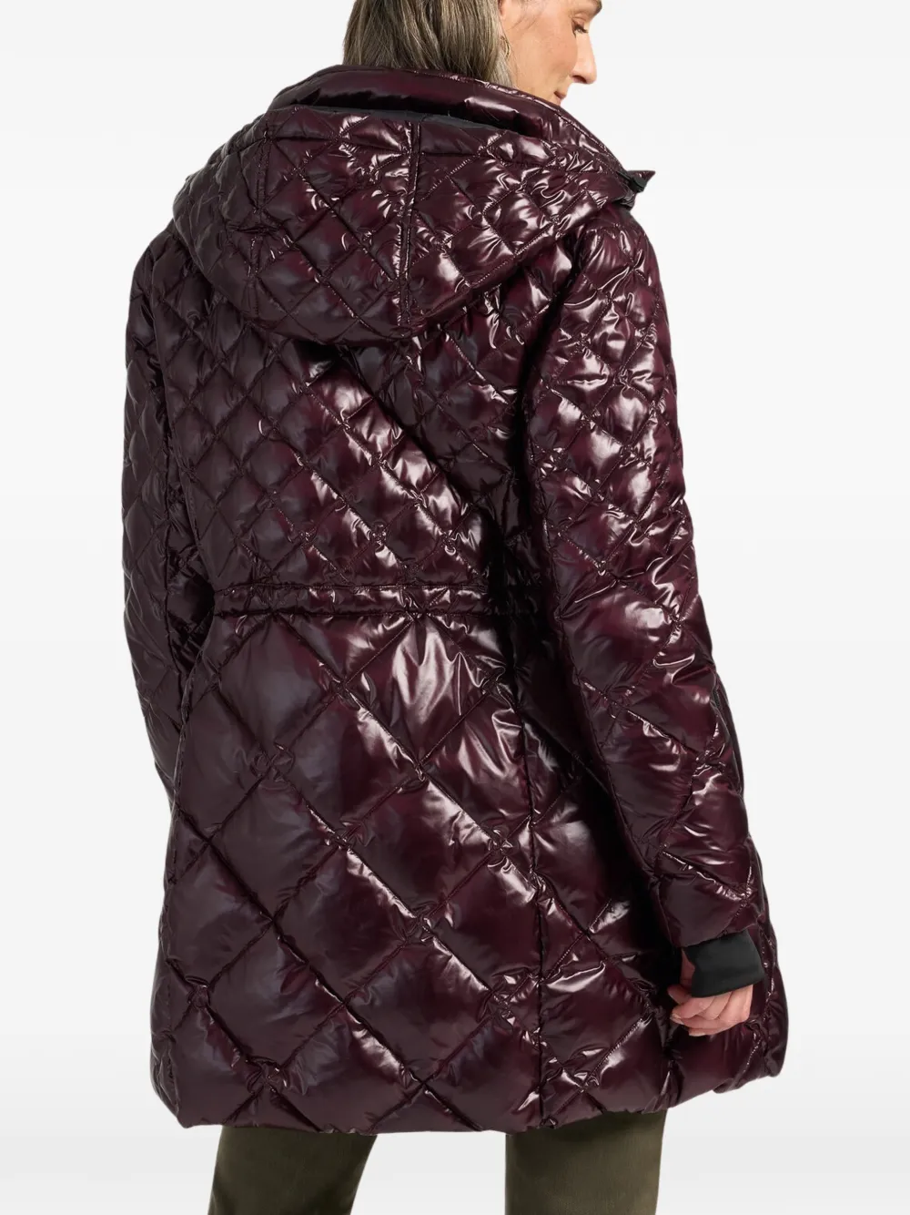 ELENA MIRÒ quilted hooded coat Paars