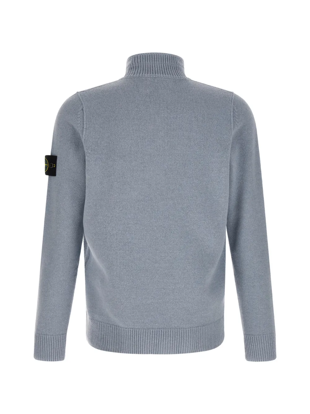 Stone Island 5100005 geribbelde katoenen bouclé trui met capuchon en rits Grijs