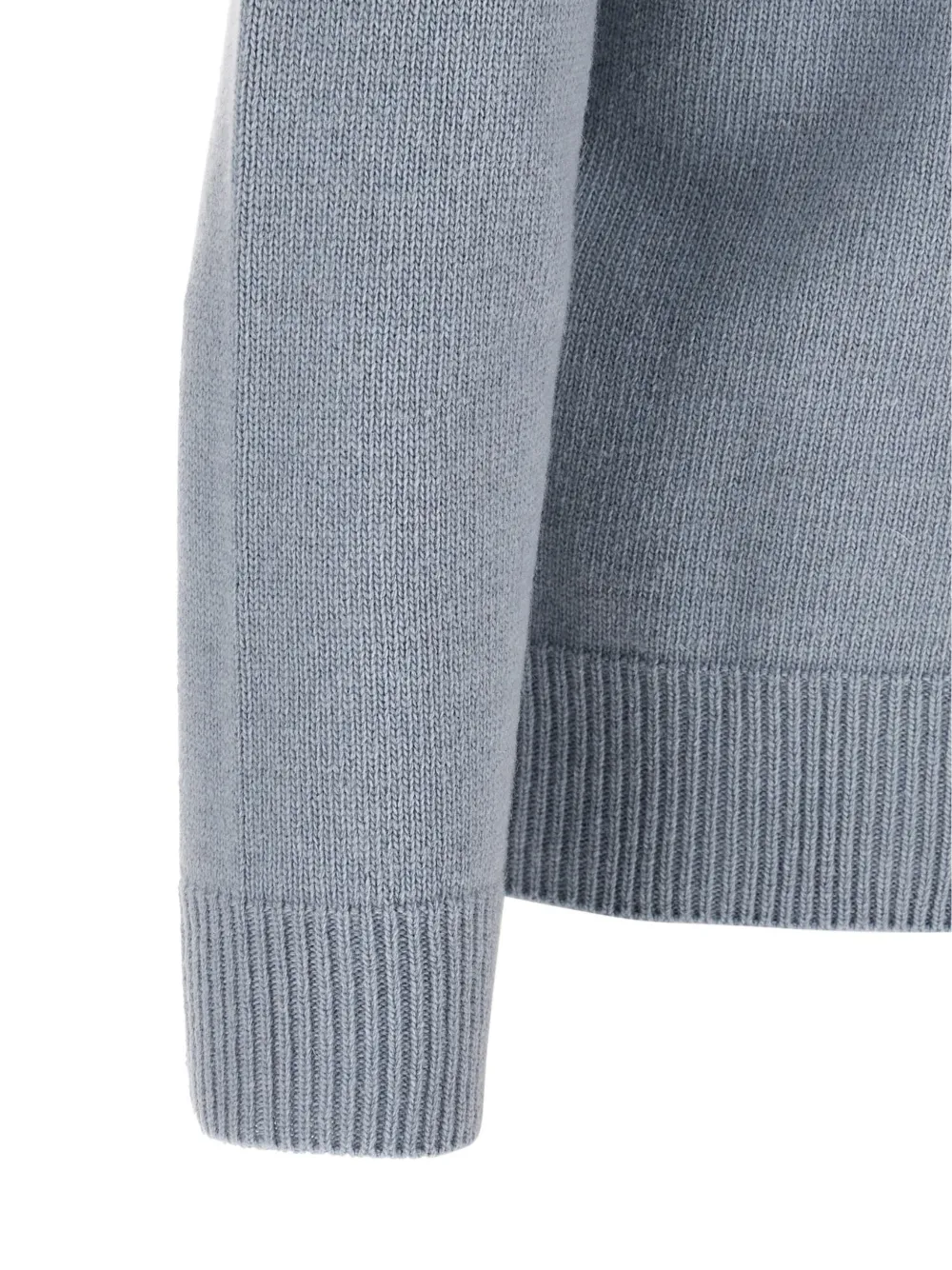 Stone Island 5100005 geribbelde katoenen bouclé trui met capuchon en rits Grijs