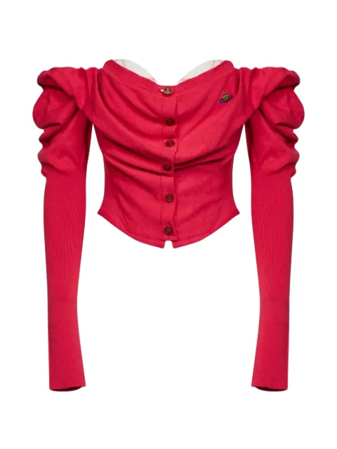 Vivienne Westwood off-shoulder Orb-embroidered sweater