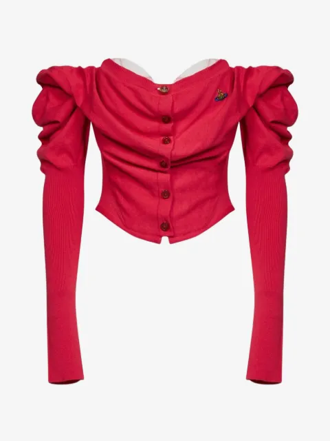 Vivienne Westwood 오프숄더 구체 자수 스웨터