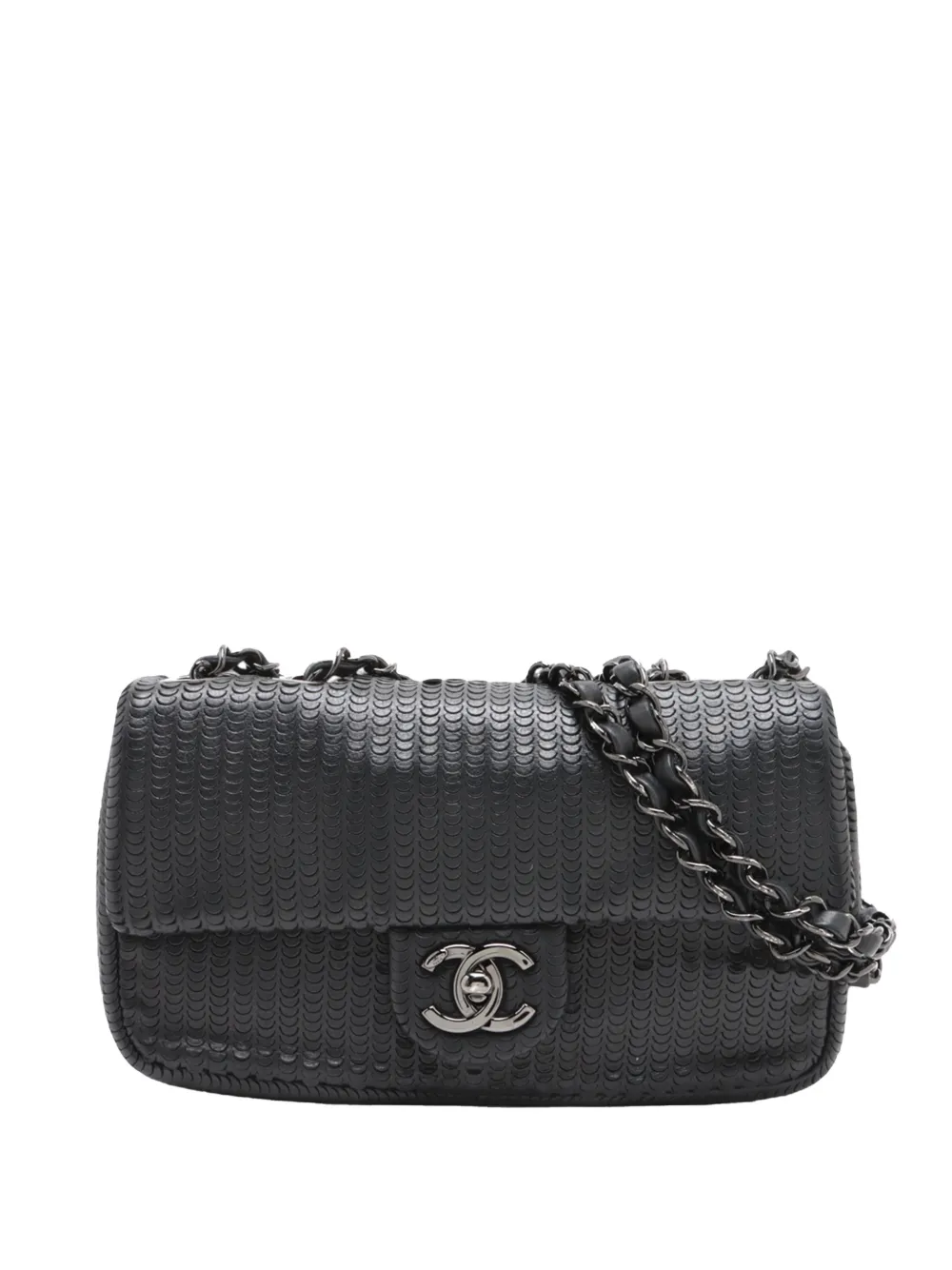 CHANEL Pre-Owned 2014 CC Lambskin Laser Cut Single Flap shoulder bag - Schwarz