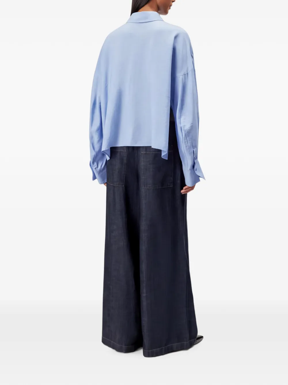 Drykorn Oshia blouse met asymmetrische zoom Blauw