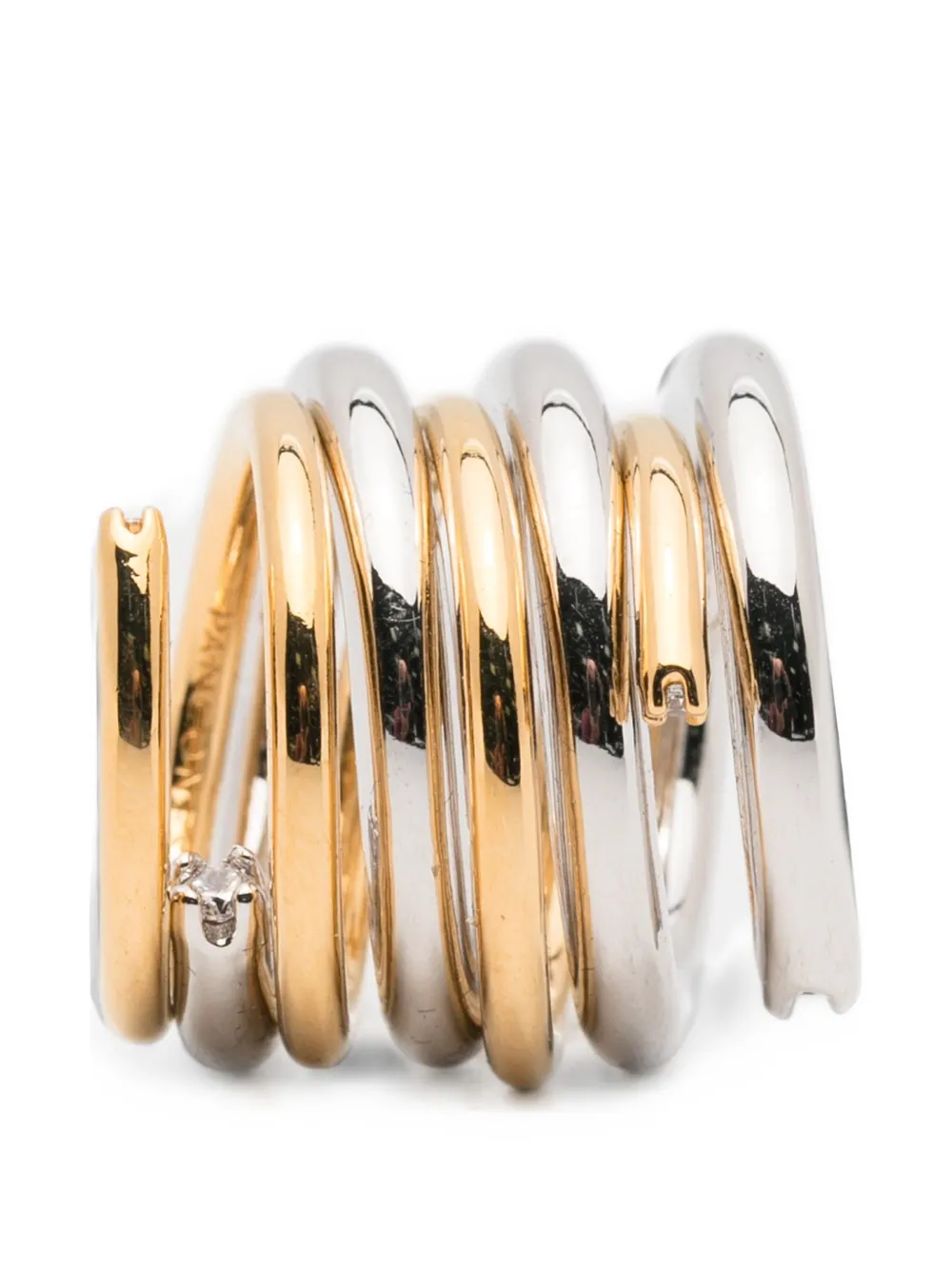 Panconesi Orbit spiral-effect two-tone rings - Silber