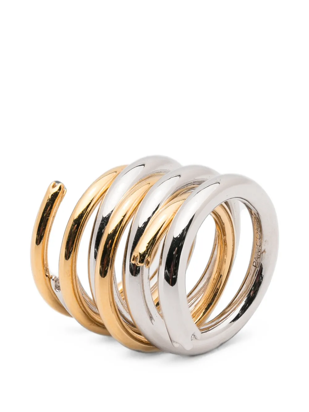 Panconesi Orbit spiral-effect two-tone rings - Argento