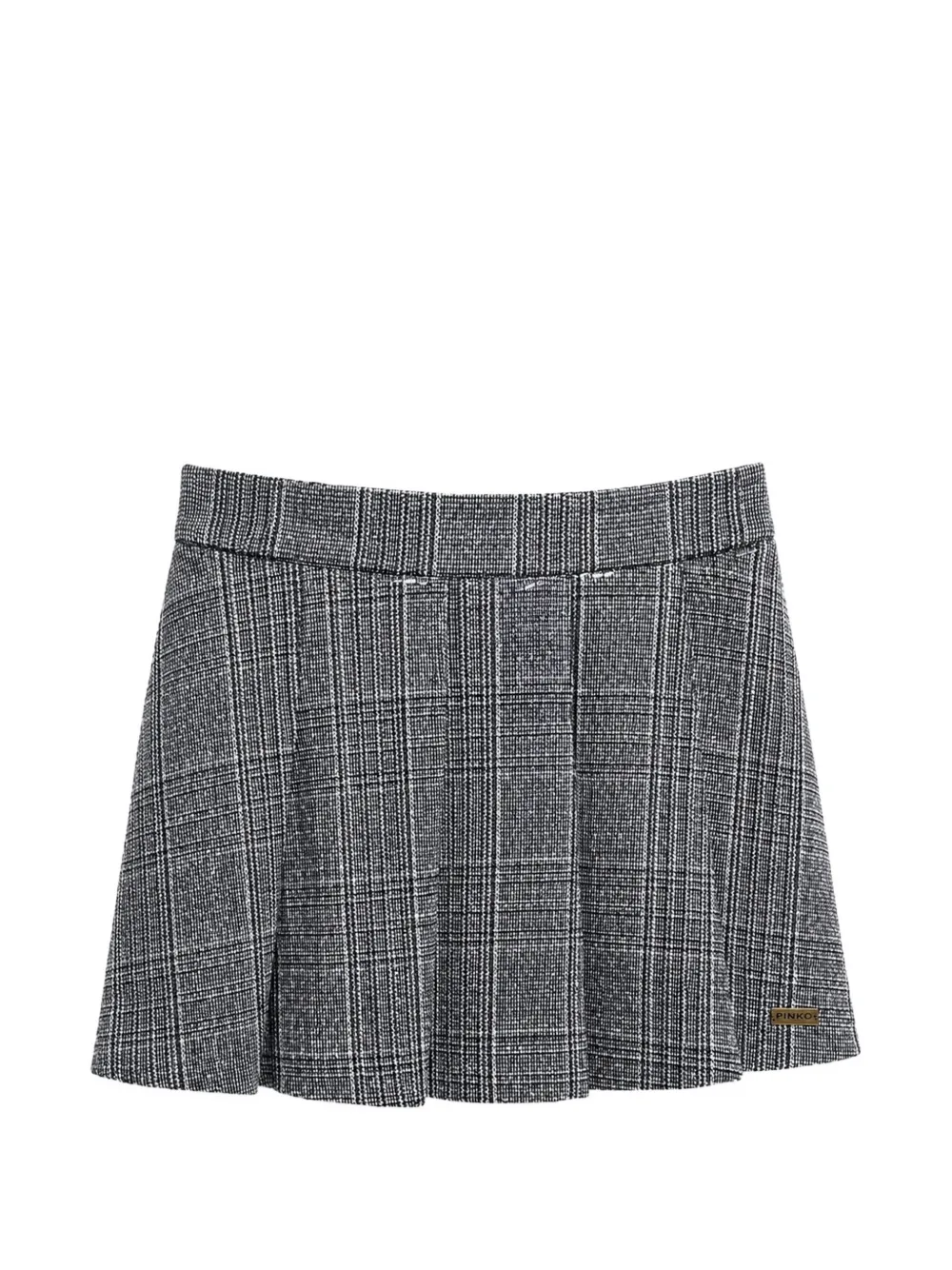 Pinko Kids Prince of Wales check pleated skirt - Grigio