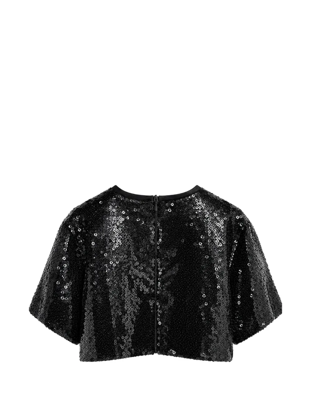 Pinko Kids Cropped T-shirt verfraaid met pailletten Zwart