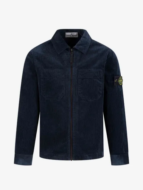 Stone Island Junior corduroy logo-patch bomber jacket