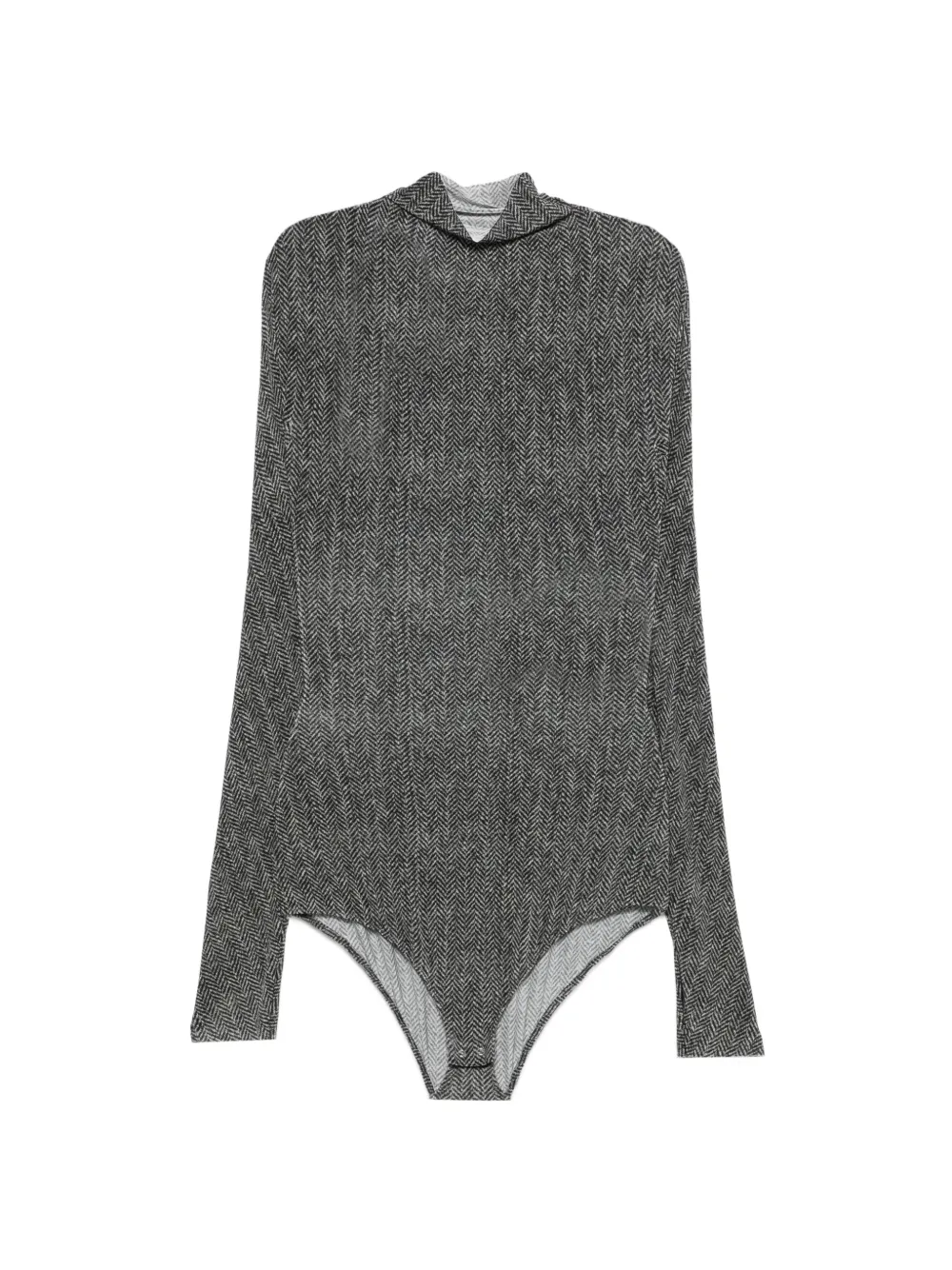 Maison Margiela herringbone-print high-neck T-shirt