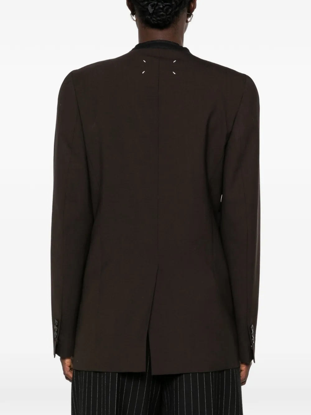 Maison Margiela Kraagloos jack met vier stiksels Bruin