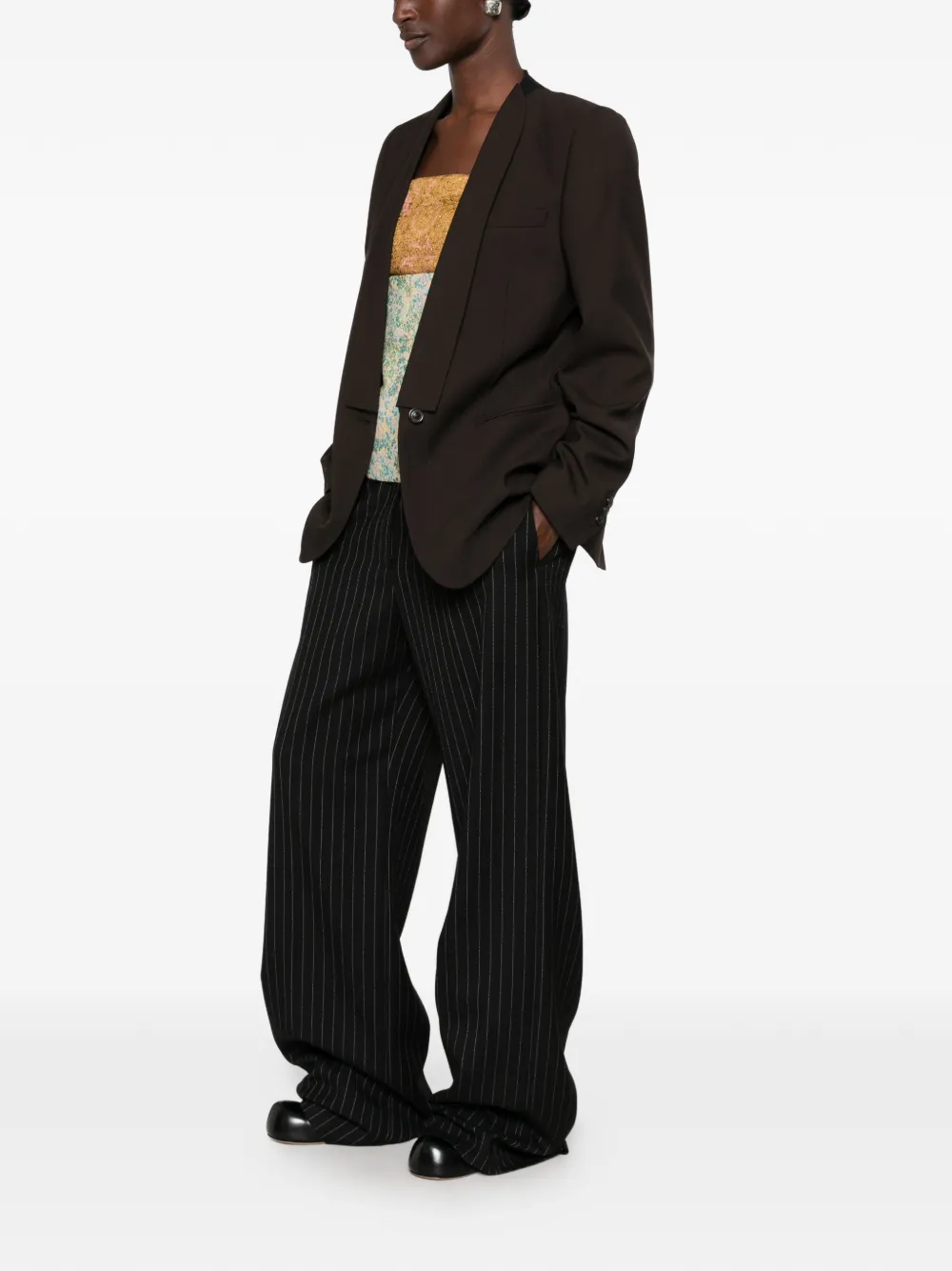 Maison Margiela Kraagloos jack met vier stiksels Bruin