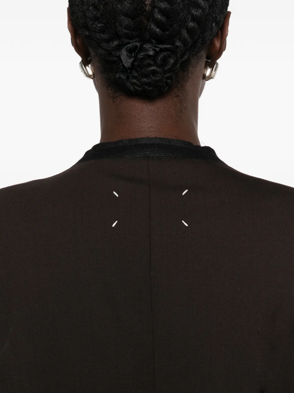 Maison Margiela Kraagloos jack met vier stiksels Bruin
