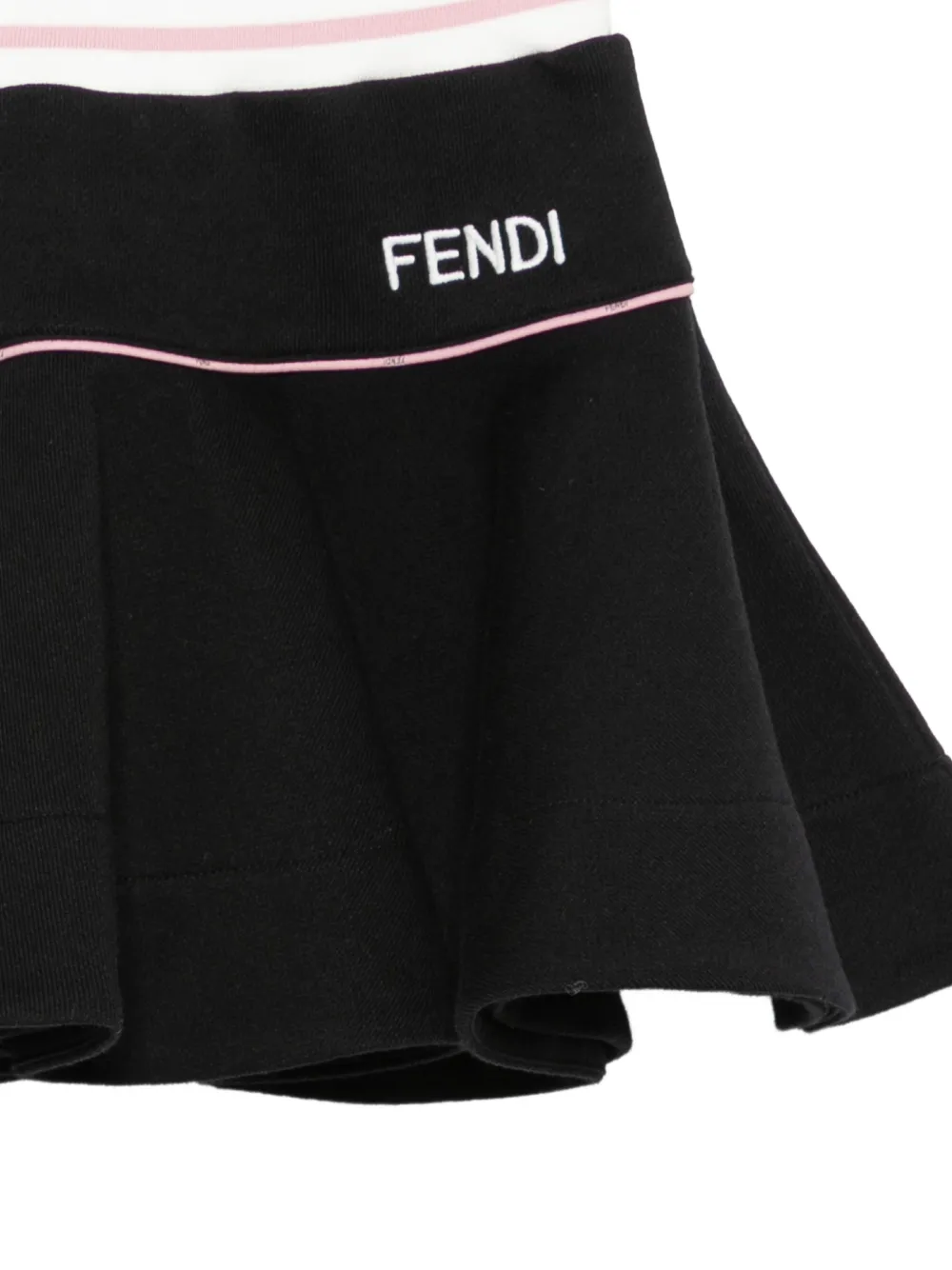 Fendi Kids Plooirok met geborduurd logo Zwart