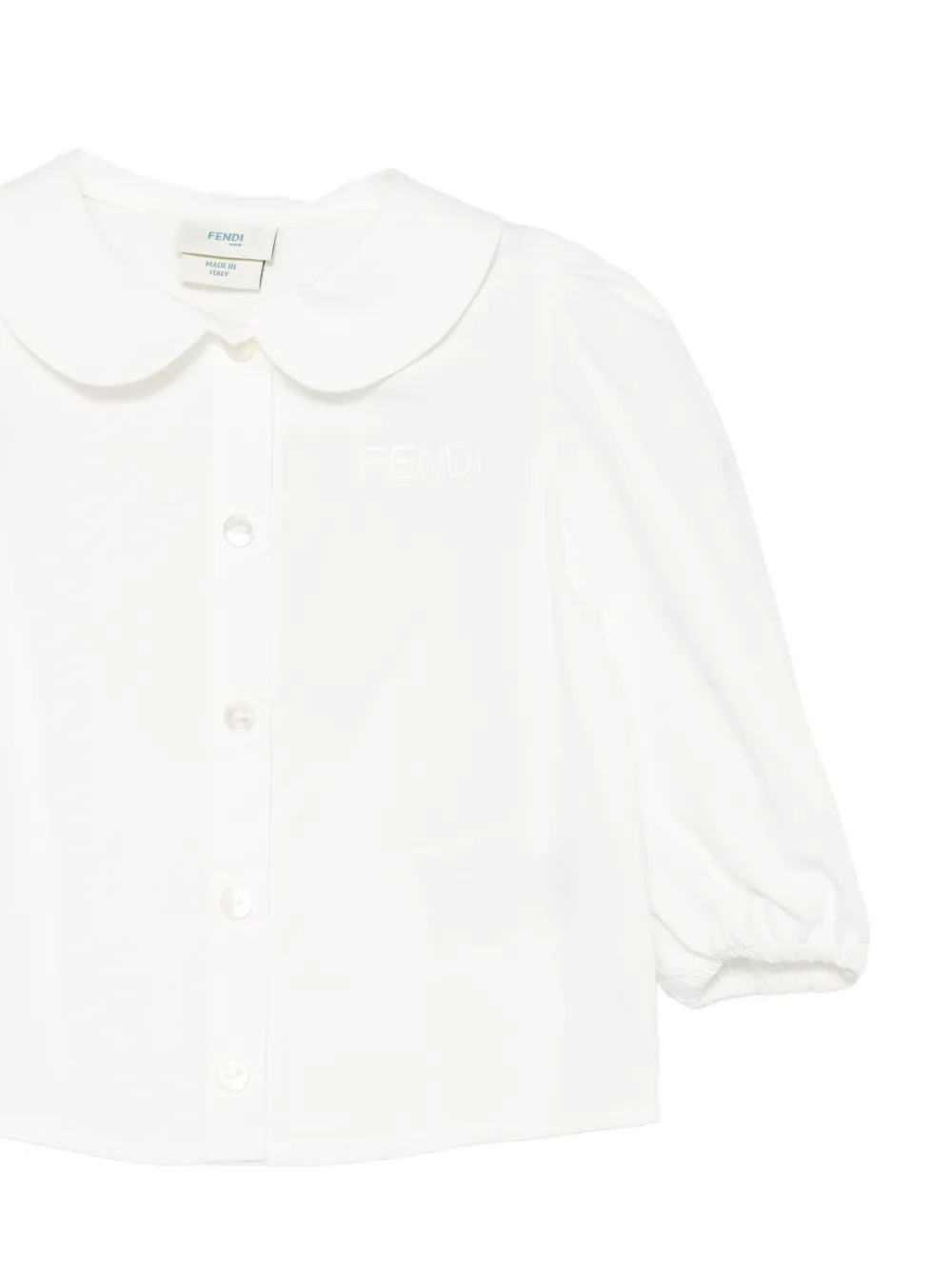 Fendi Kids Shirt en jurk met argyle-patroon en beer-patroon Wit