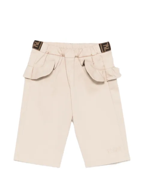Fendi Kids ruffled-trim logo-waistband trousers