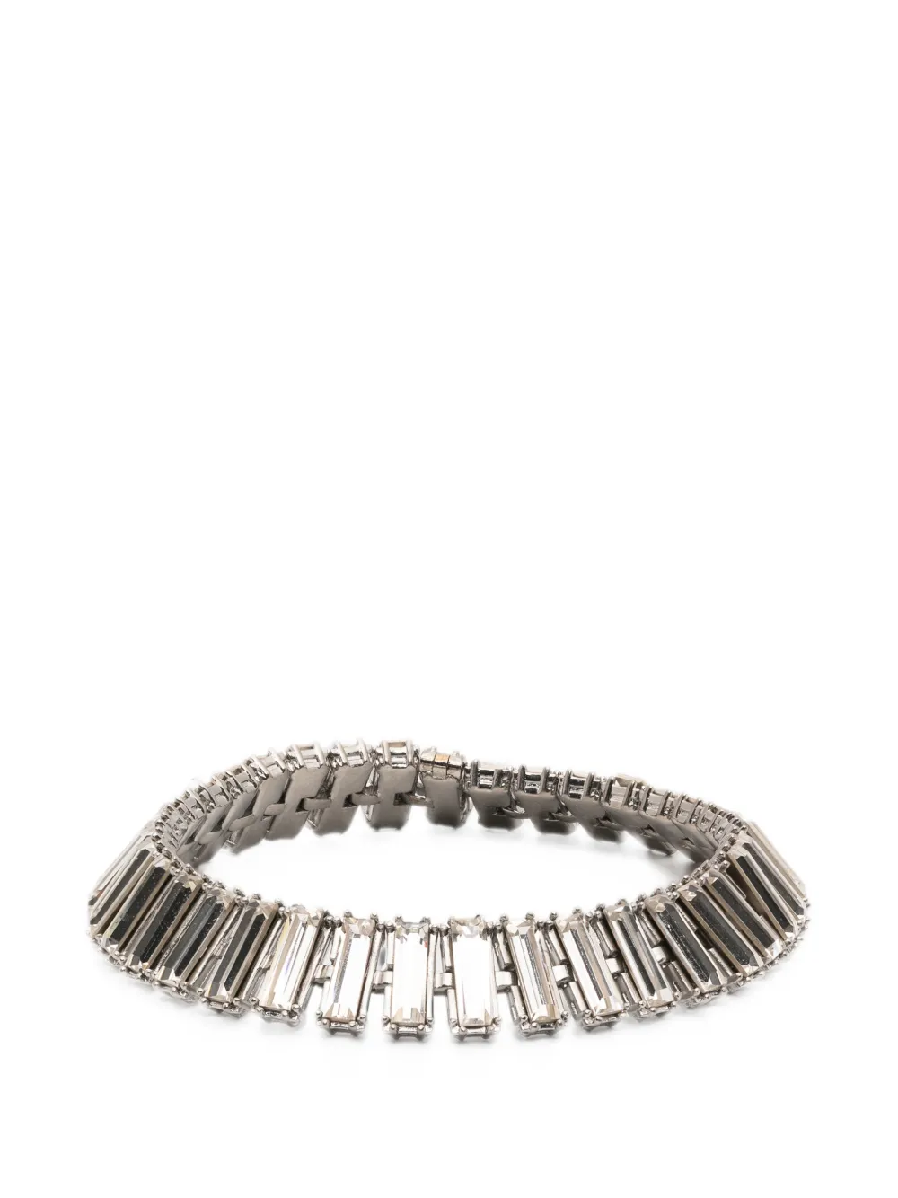 Jil Sander crystal baguette-cut bracelet - Silber