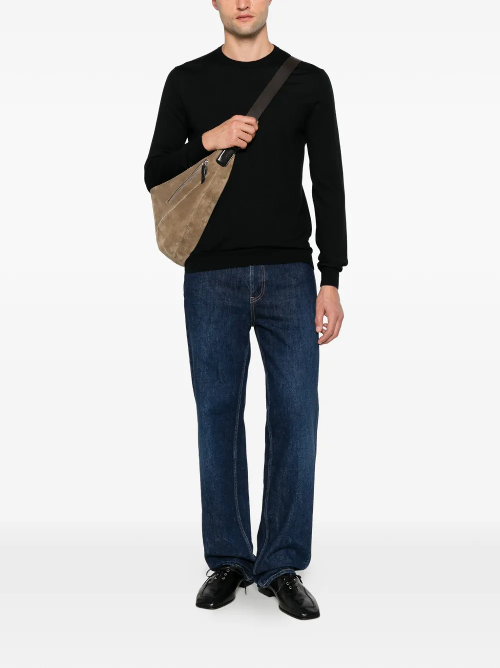 Jil Sander crew-neck cashmere sweater Zwart