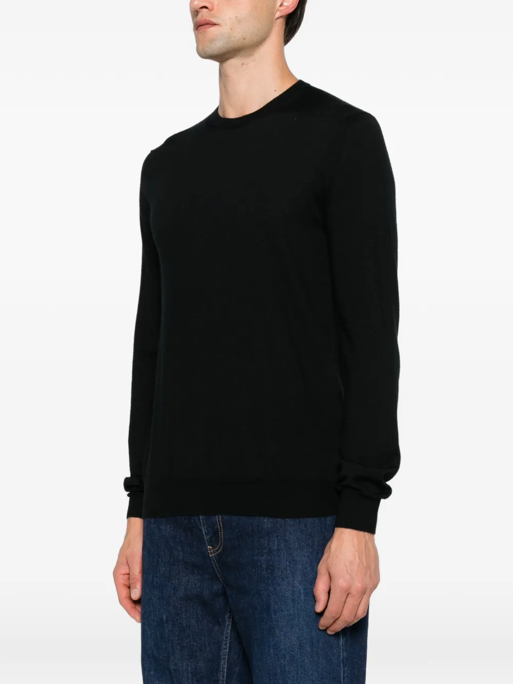 Jil Sander crew-neck cashmere sweater Zwart