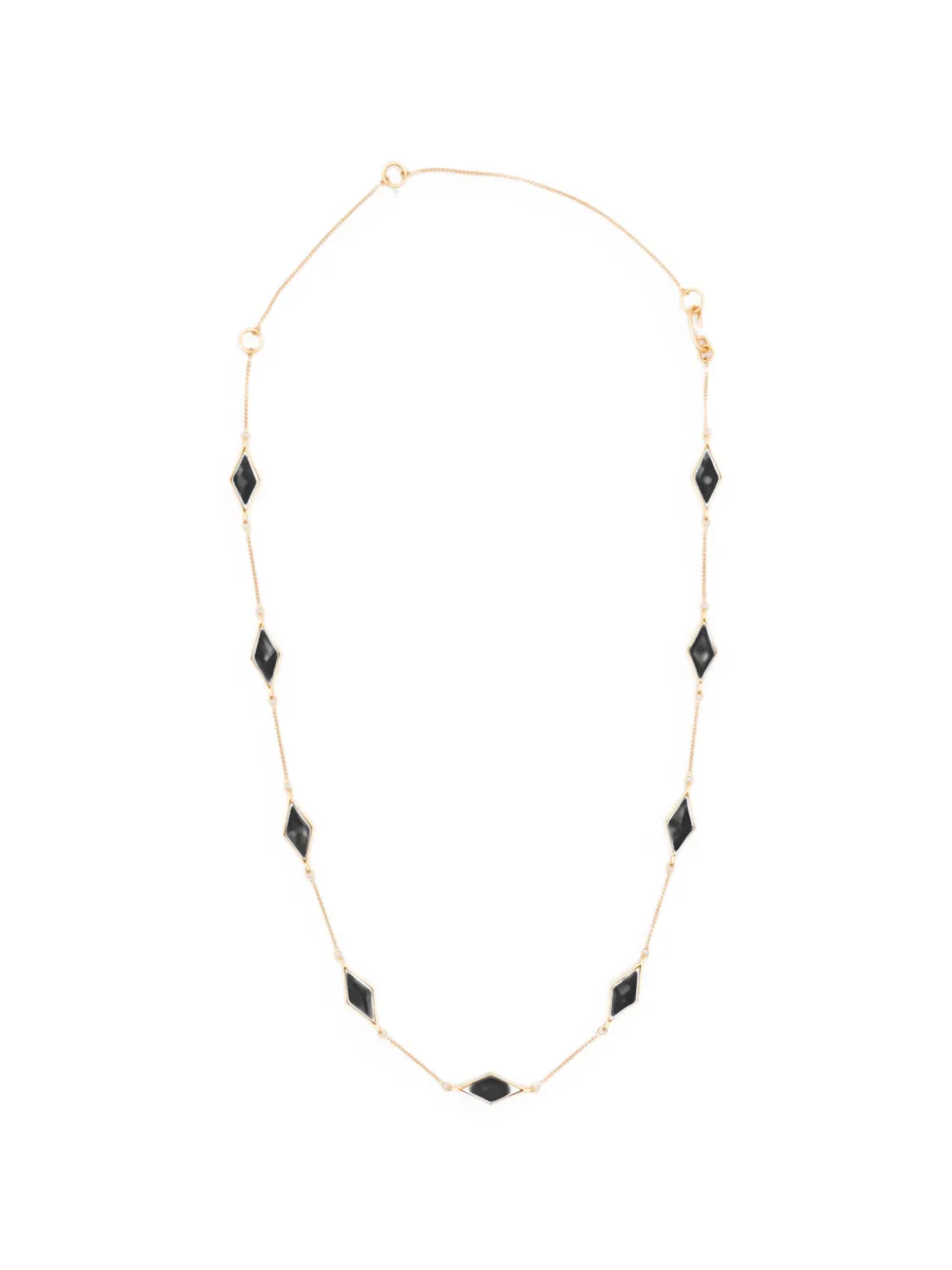 Jil Sander mirror-effect argyle necklace - Oro
