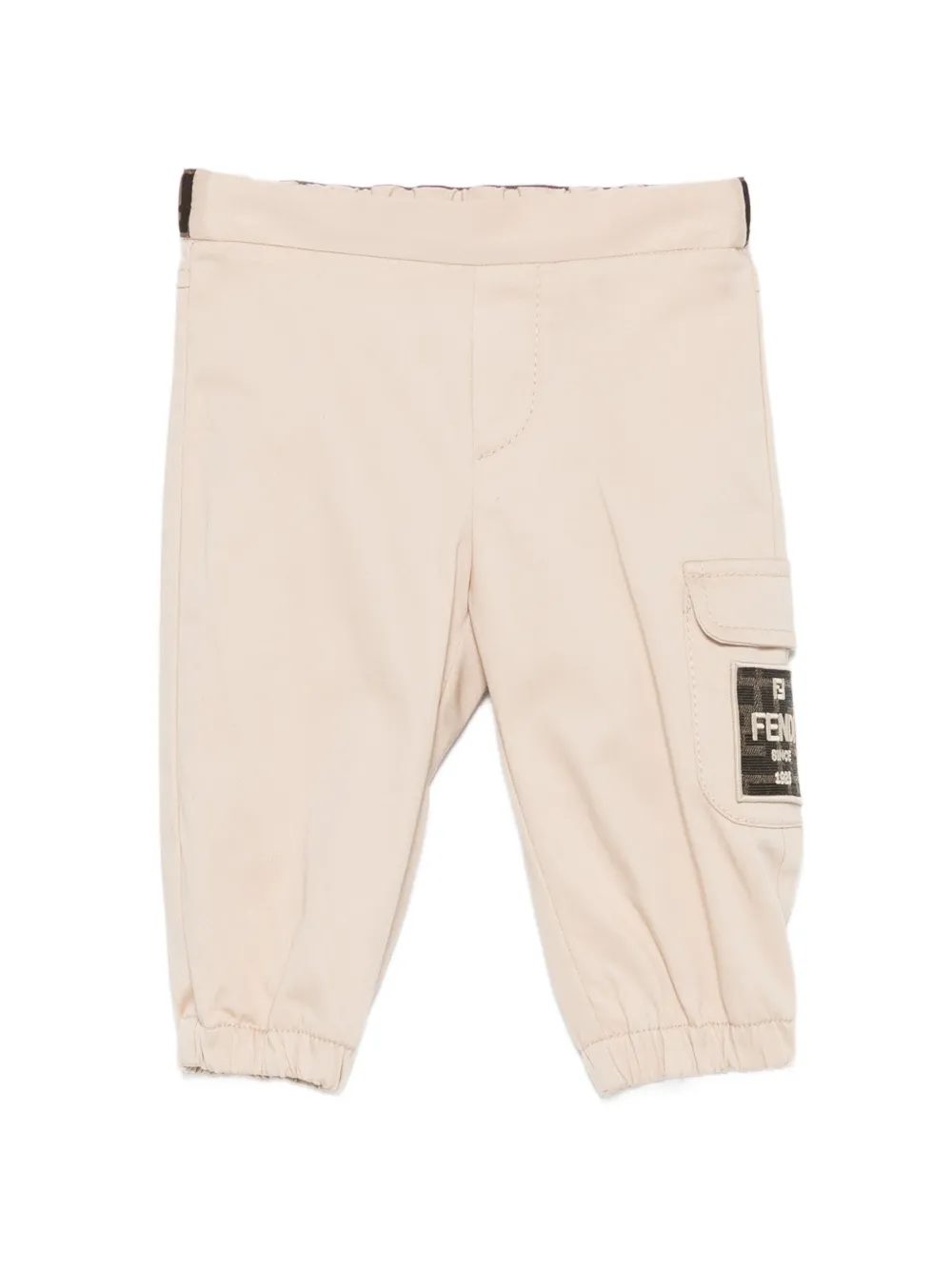 Fendi Kids logo-patch pocket trousers - Toni neutri