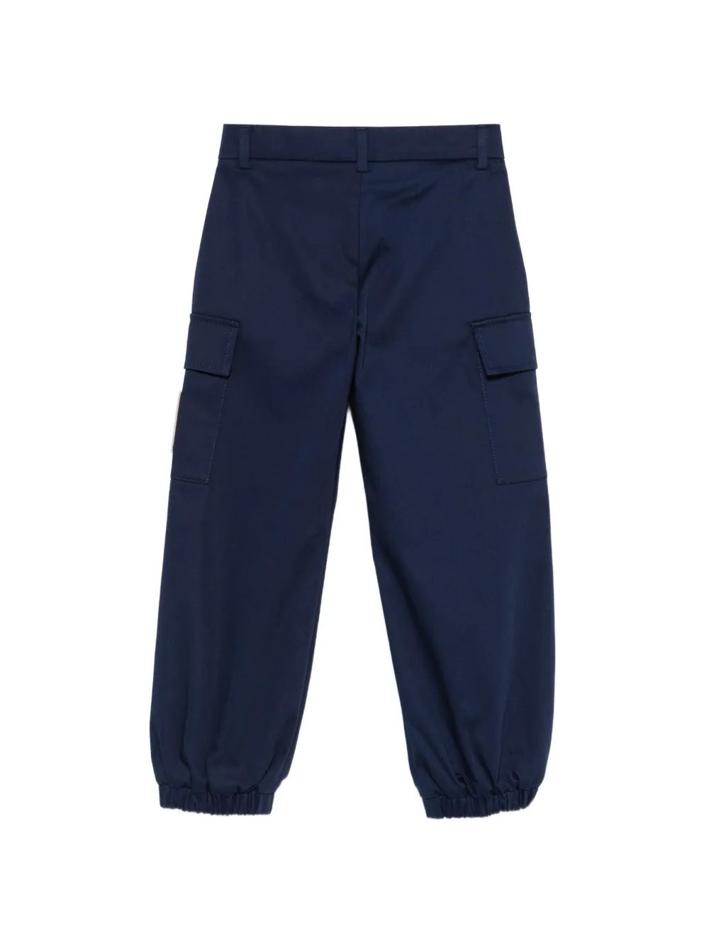 Fendi Kids Cargo broek met elastische enkelbandjes en logopatch Blauw