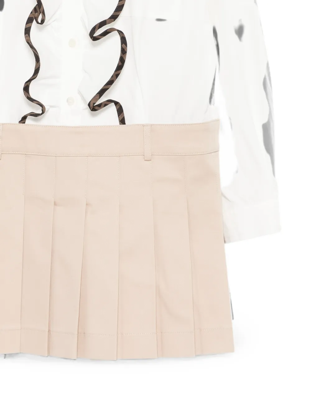 Fendi Kids Jurk met plooien en ruches Wit