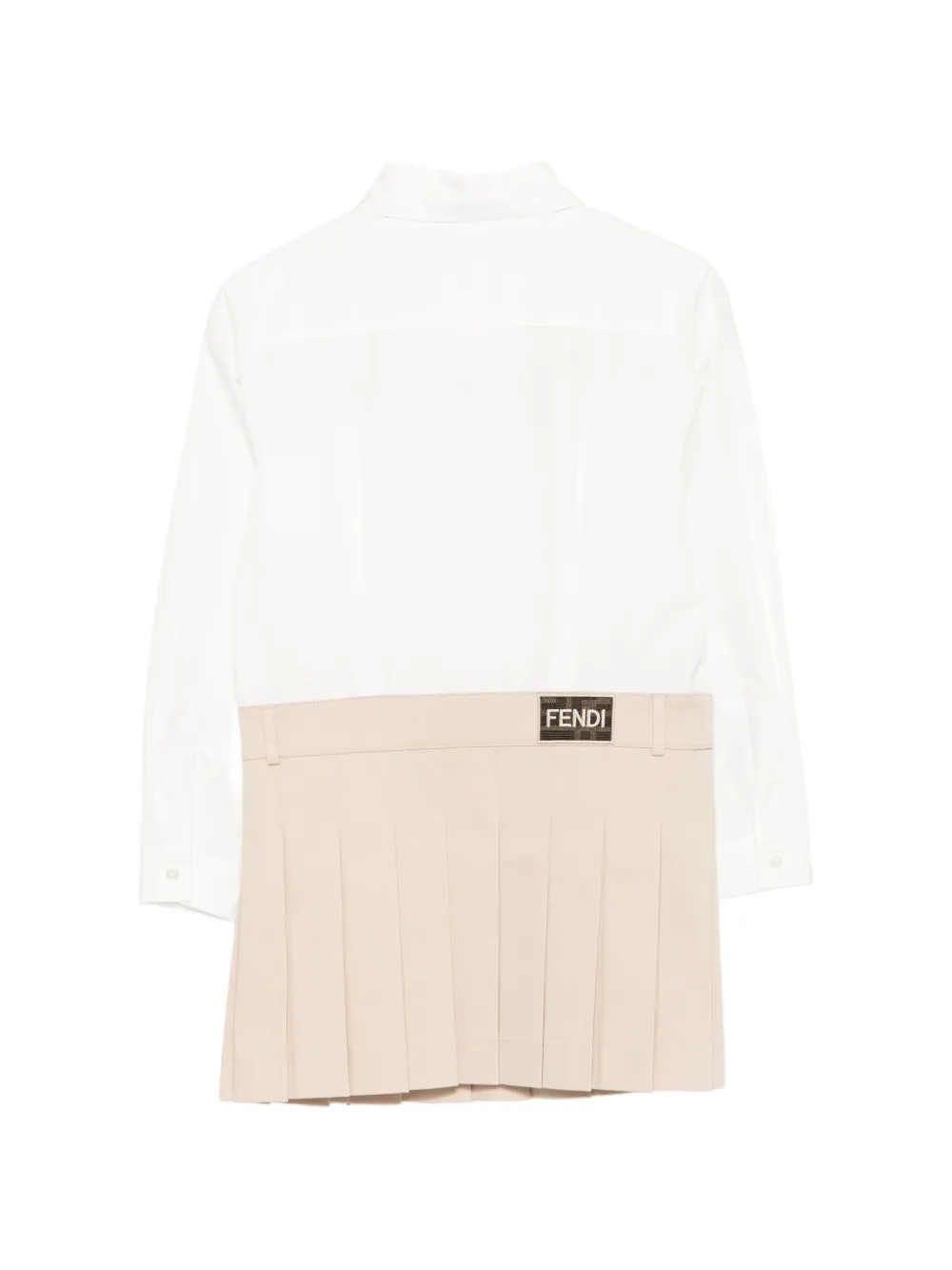 Fendi Kids Jurk met plooien en ruches Wit