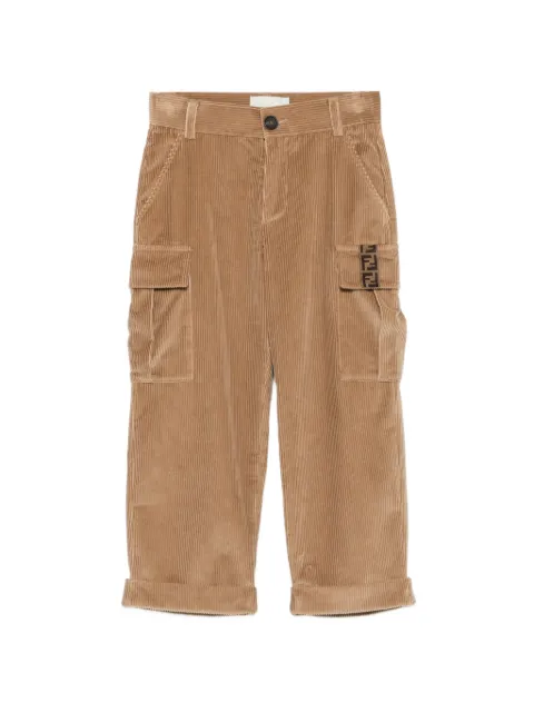 Fendi Kids corduroy logo-patch cargo pants