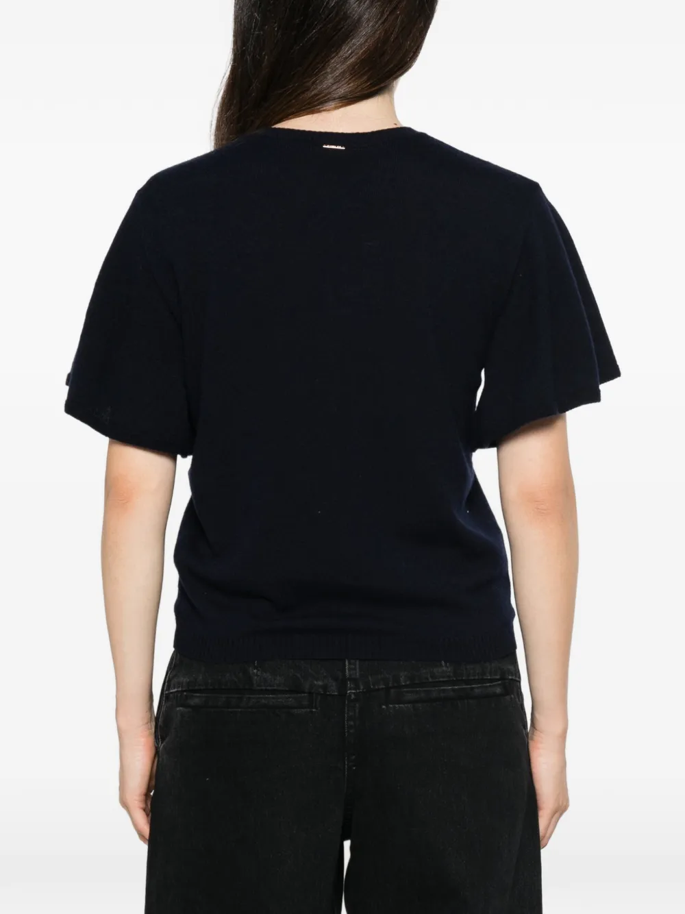 TWINSET T-shirt met ruchemouwen Blauw
